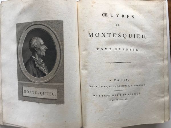 Productafbeelding Oeuvres de Montesquieu. 1796.