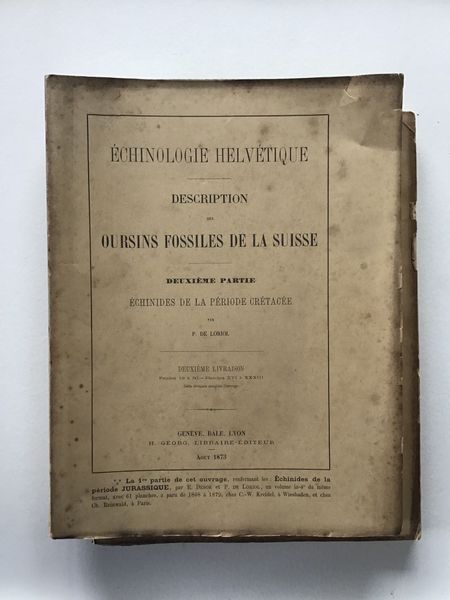 Produktbild P. de Loriol. Description des oursins fossiles de la Suisse.