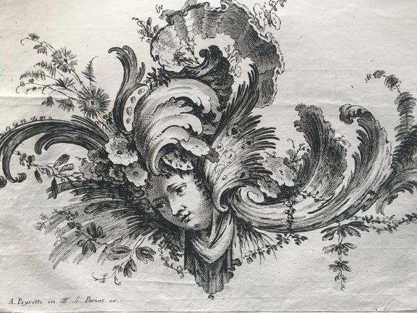 Productafbeelding Peyrotte et Pariset. 5 feuilles de style rocaille.