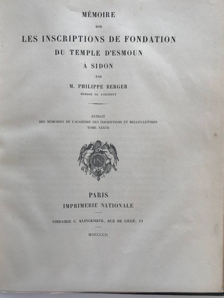 Productafbeelding Philippe Berger. Sidon. Tanit. La trinité carthaginoise. Hadrumète. Chypre.