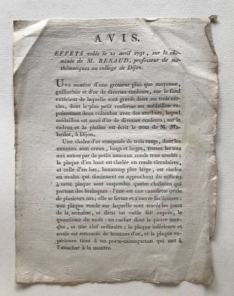 Product image Placard. Sur une montre volée.