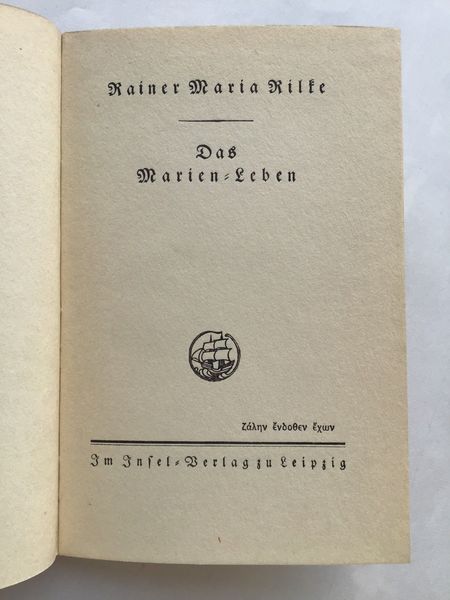 Product image Rainer Maria Rilke. Das Marienleben.
