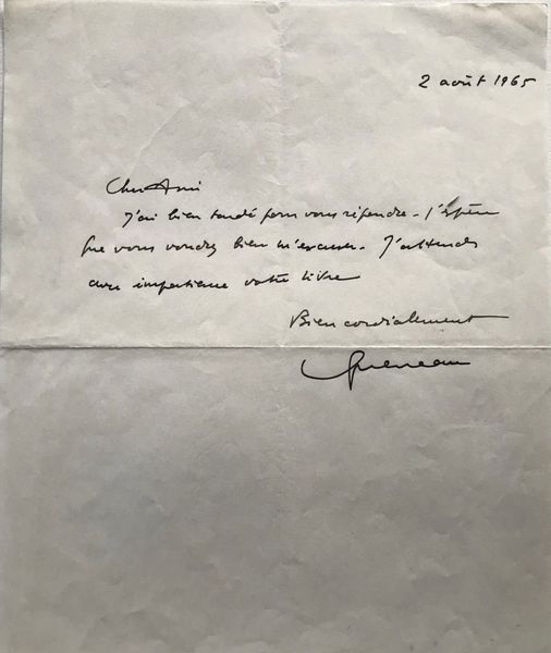Produktbild Raymond Queneau. Lettre autographe manuscrite.
