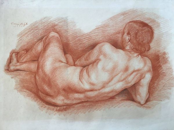 Productafbeelding René Hetzel. Nu de dos. Grand dessin à la sanguine. 1931.