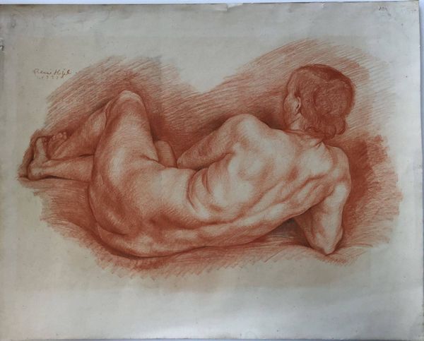 Productafbeelding René Hetzel. Nu de dos. Grand dessin à la sanguine. 1931.