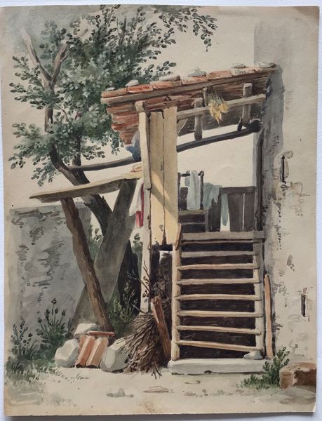 Image du produit Russin. Détail d'architecture. Aquarelle originale. Vers 1850.