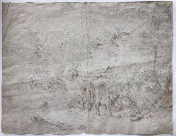 Product image Scène champêtre. Grand dessin de F. Müller. 1770.