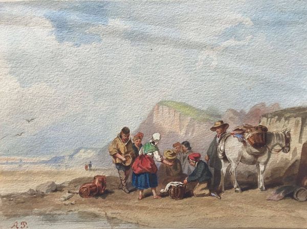 Produktbild Scène sur une plage d'Amérique centrale. Aquarelle. Vers 1850.