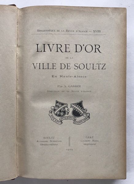 Productafbeelding Soultz. Livre d'or de la ville.