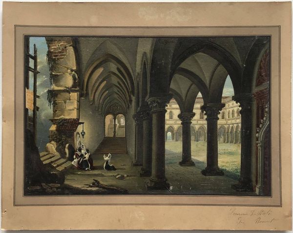Produktbild Souvenir d'Italie. Dessin à l'huile sur papier vers 1830.