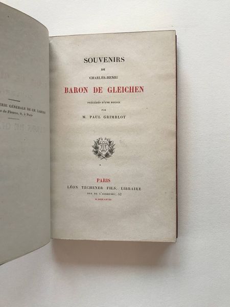 Productafbeelding Souvenirs du baron de Gleichen. Le comte de Saint Germain, Cagliostro, Lavater...