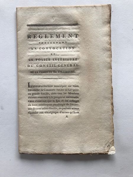Productafbeelding Strasbourg. Révolution. Police intérieure du Conseil Général.