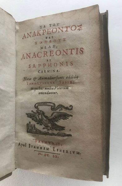 Produktbild Tanaquillus Faber. Anacreontis et Sapphonis Carmina.