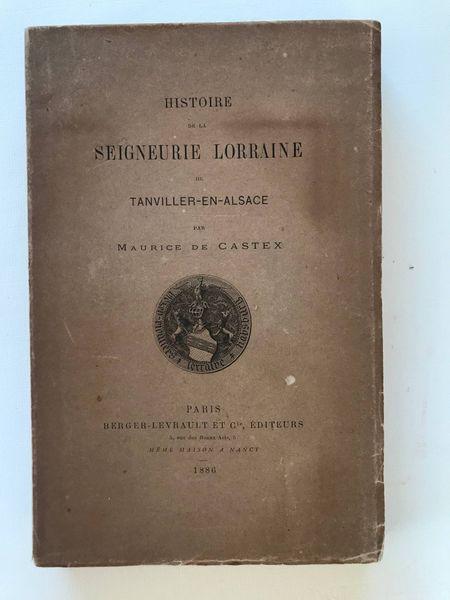 Productafbeelding Tanviller. Histoire de la seigneurie.