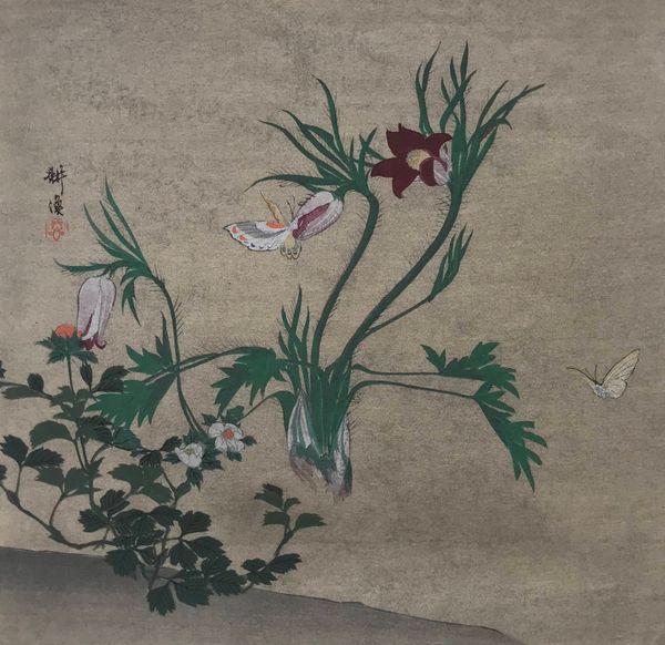 Image du produit Tsukioka Kogyo. Butterflies, wild strawberry and anemone.