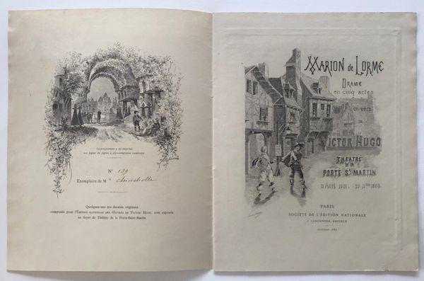 Image du produit Victor Hugo. Marion Delorme. Sarah Bernhardt. Théâtre de la Porte St Martin. Programme.