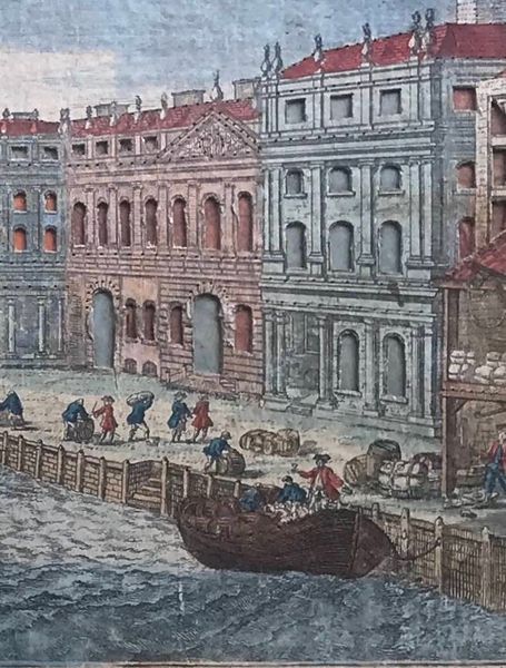 Product image Vue d'Optique. Vue de la Douane de Londres. Gravure ajourée.