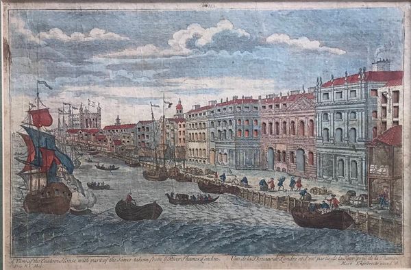 Product image Vue d'Optique. Vue de la Douane de Londres. Gravure ajourée.
