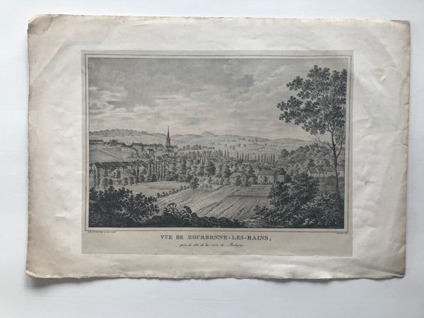 Productafbeelding Vue de Bourbonne les Bains. Lithographie de Thériat.
