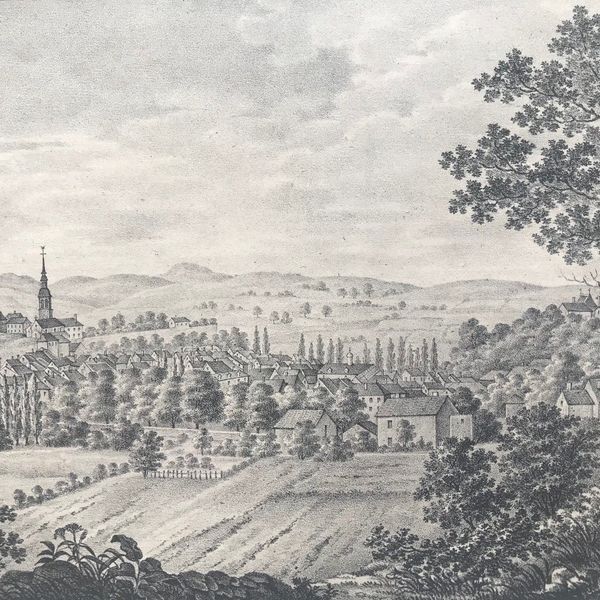 Productafbeelding Vue de Bourbonne les Bains. Lithographie de Thériat.